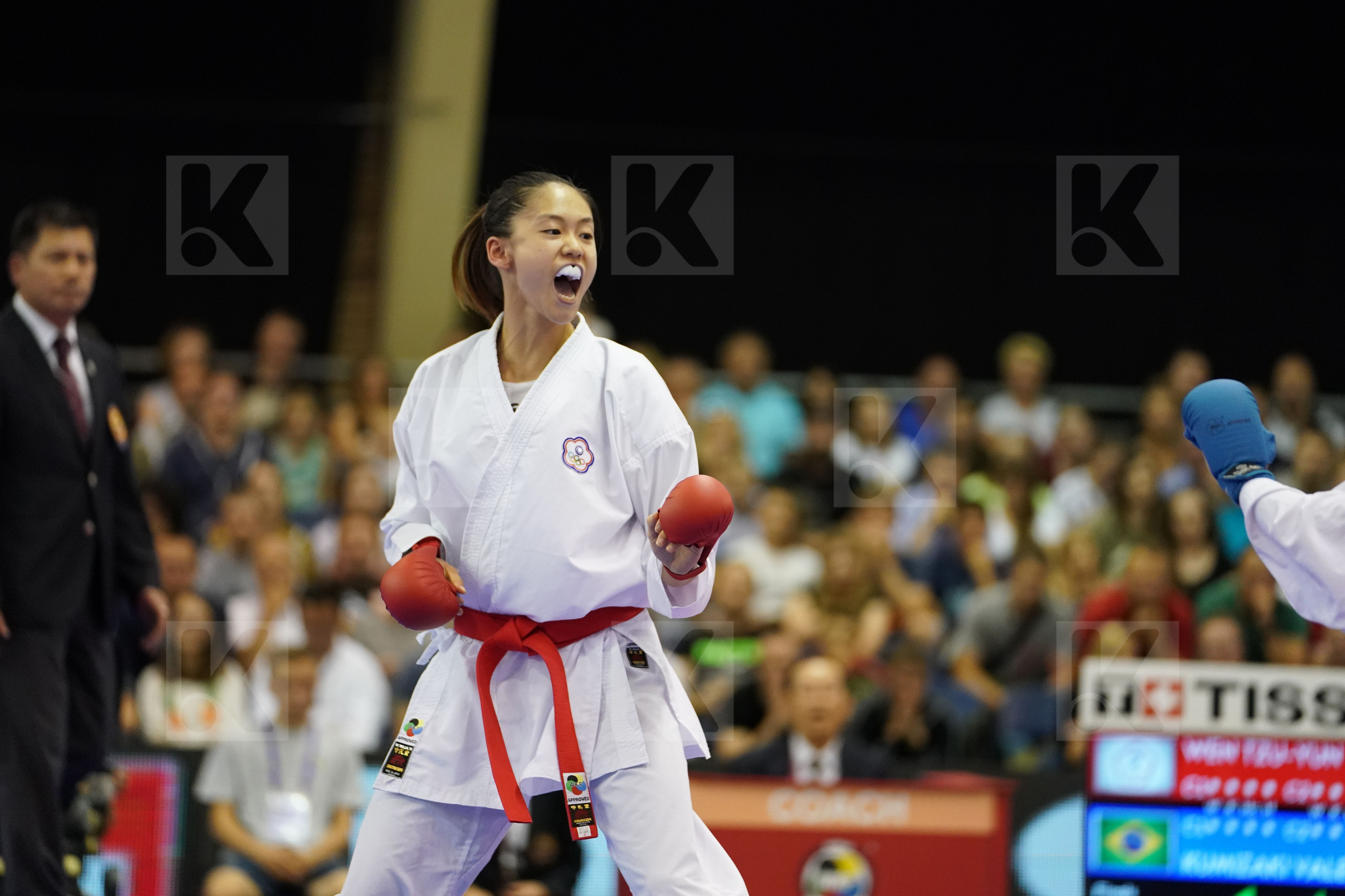 Brazil Chinese Taipei Female Kumite -55kg Gold match Kumizaki Valeria Wen Tzu-Yun